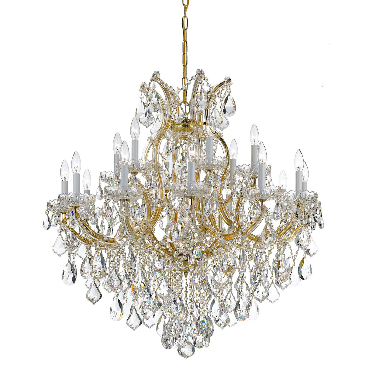 Crystorama Maria Theresa 19 Light Hand Cut Crystal Gold Chandelier