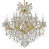 Crystorama Maria Theresa 19 Light Hand Cut Crystal Gold Chandelier