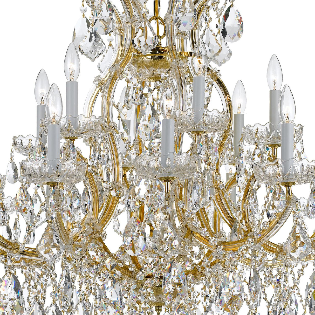 Crystorama Maria Theresa 19 Light Hand Cut Crystal Gold Chandelier