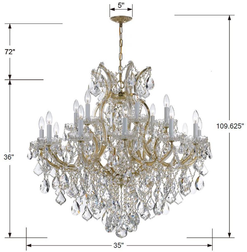 Crystorama Maria Theresa 19 Light Swarovski Strass Crystal Gold Chandelier