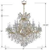 Crystorama Maria Theresa 19 Light Swarovski Strass Crystal Gold Chandelier