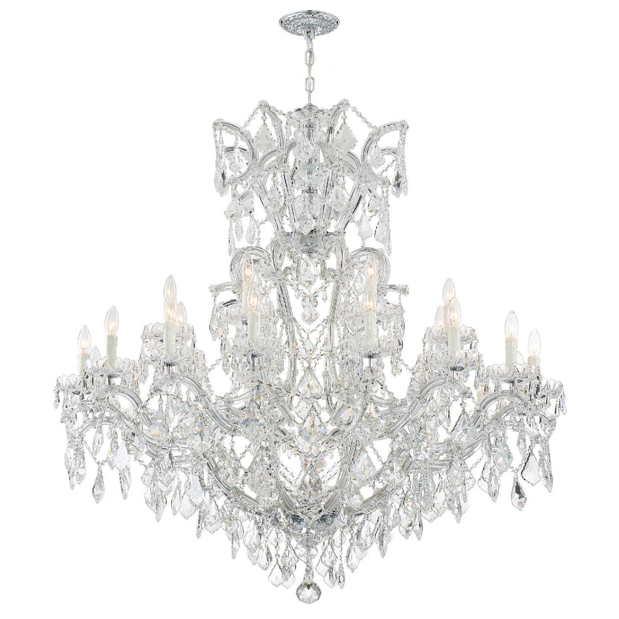 Crystorama Maria Theresa 25 Light Hand Cut Crystal Polished Chrome Chandelier