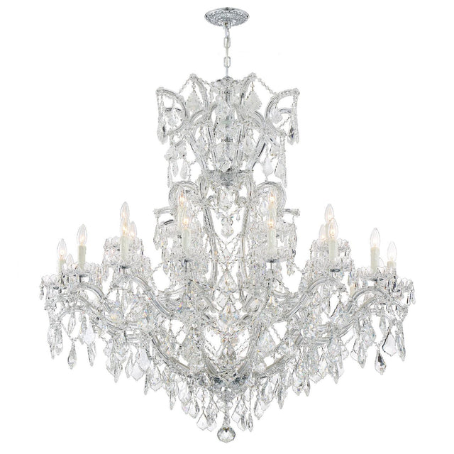 Crystorama Maria Theresa 25 Light Hand Cut Crystal Polished Chrome Chandelier