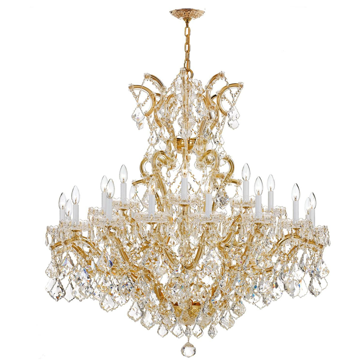 Crystorama Maria Theresa 25 Light Hand Cut Crystal Gold Chandelier