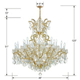 Crystorama Maria Theresa 25 Light Hand Cut Crystal Gold Chandelier