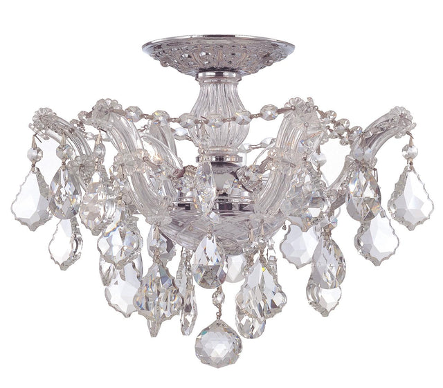 Crystorama Maria Theresa 3 Light Hand Cut Crystal Polished Chrome Semi Flush Mount