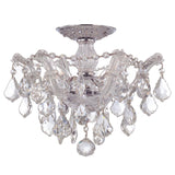 Crystorama Maria Theresa 3 Light Hand Cut Crystal Polished Chrome Semi Flush Mount