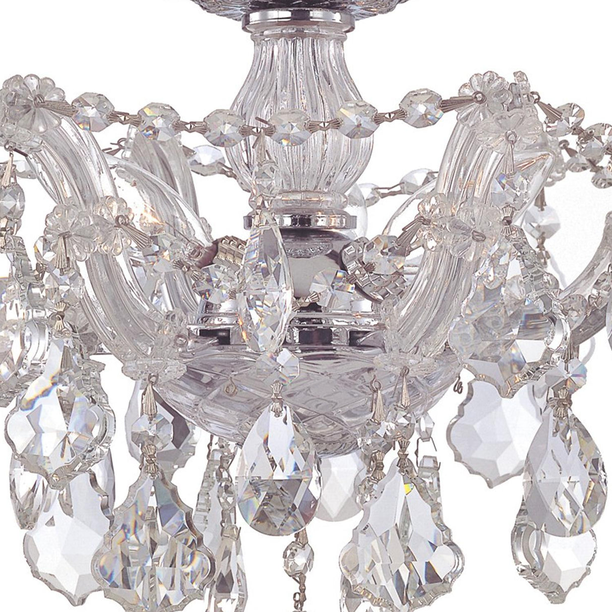 Crystorama Maria Theresa 3 Light Hand Cut Crystal Polished Chrome Semi Flush Mount