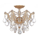 Crystorama Maria Theresa 3 Light Hand Cut Crystal Gold Semi Flush Mount