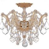 Crystorama Maria Theresa 3 Light Hand Cut Crystal Gold Semi Flush Mount