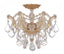 Crystorama Maria Theresa 3 Light Swarovski Strass Crystal Gold Semi Flush Mount