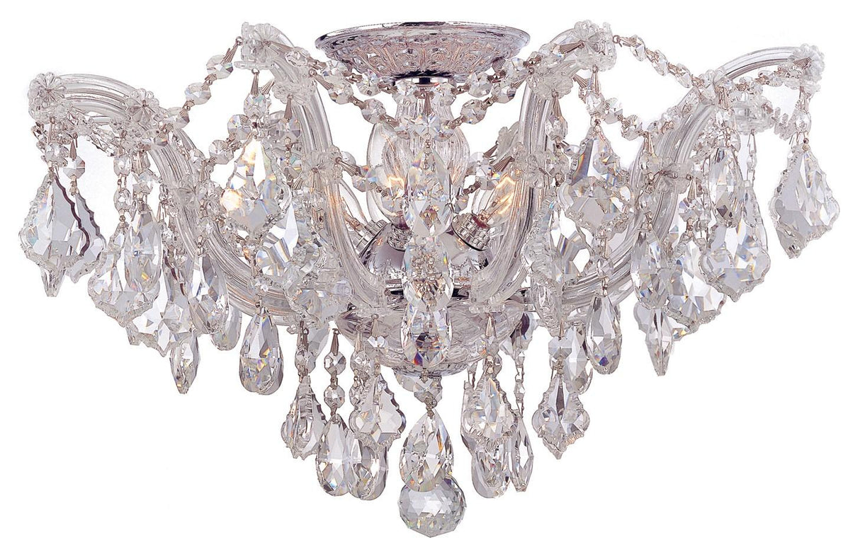 Crystorama Maria Theresa 5 Light Hand Cut Crystal Polished Chrome Semi Flush Mount