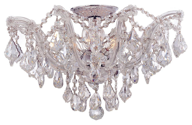 Crystorama Maria Theresa 5 Light Hand Cut Crystal Polished Chrome Semi Flush Mount