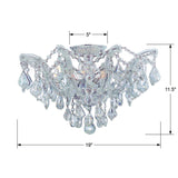 Crystorama Maria Theresa 5 Light Hand Cut Crystal Polished Chrome Semi Flush Mount