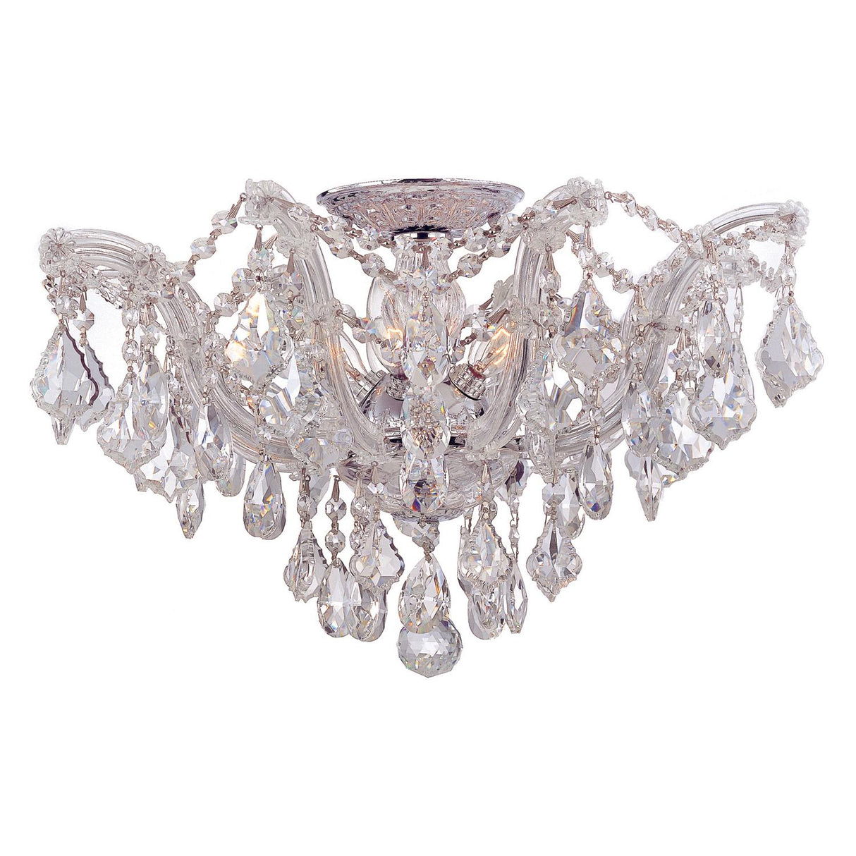 Crystorama Maria Theresa 5 Light Hand Cut Crystal Polished Chrome Semi Flush Mount