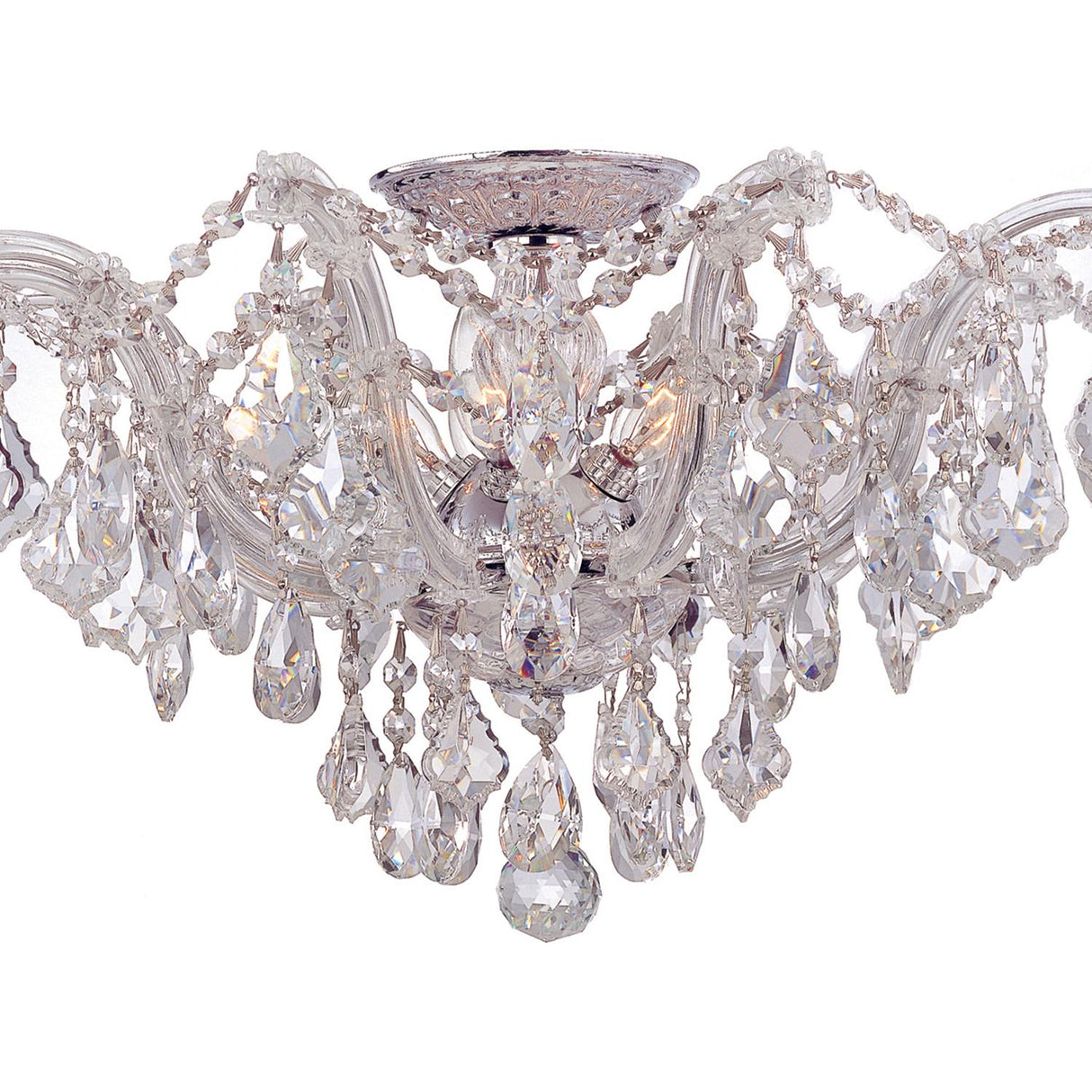 Crystorama Maria Theresa 5 Light Hand Cut Crystal Polished Chrome Semi Flush Mount