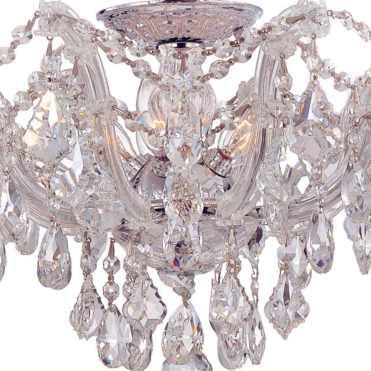 Crystorama Maria Theresa 5 Light Hand Cut Crystal Polished Chrome Semi Flush Mount