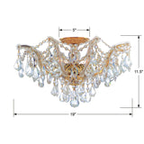 Crystorama Maria Theresa 5 Light Hand Cut Crystal Gold Semi Flush Mount