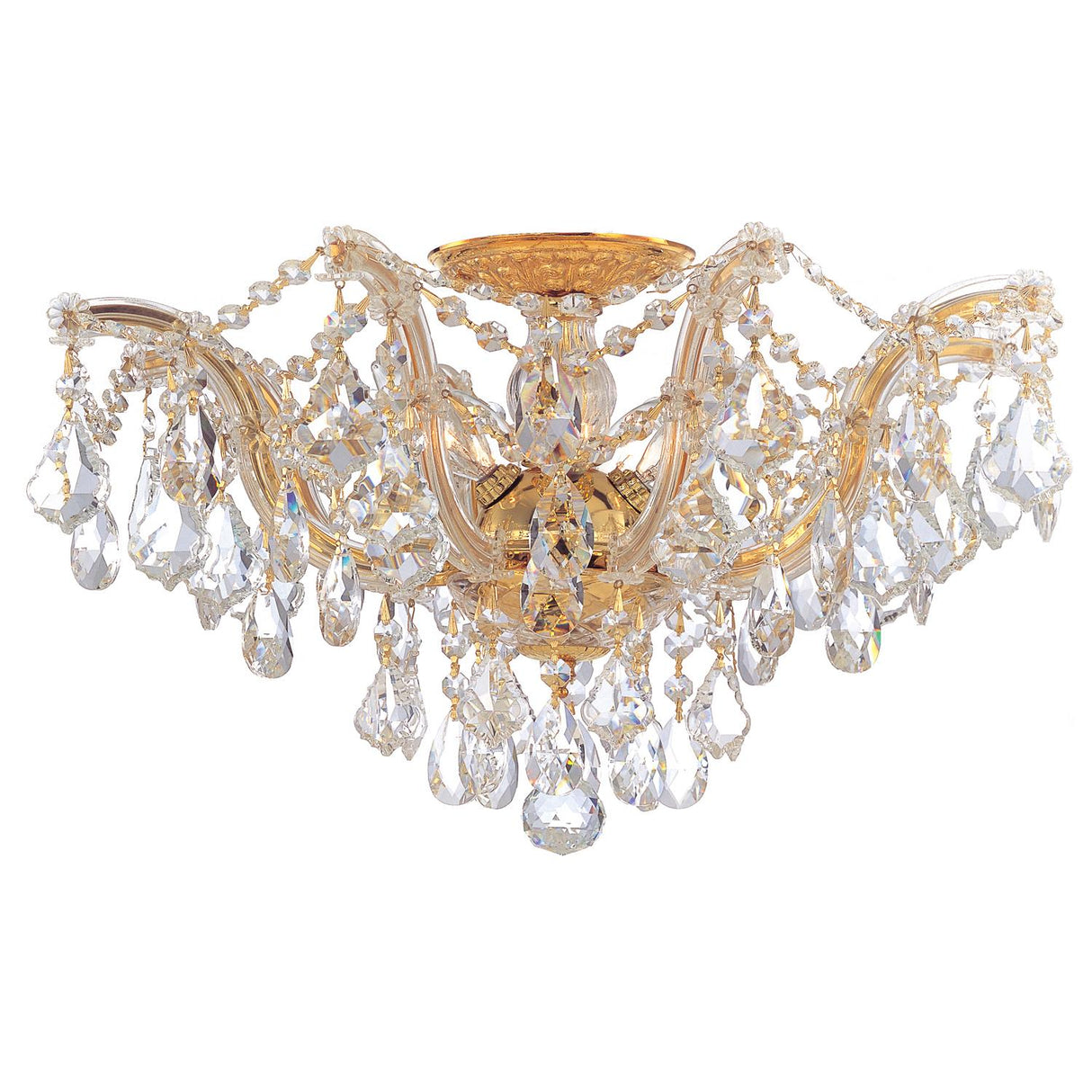 Crystorama Maria Theresa 5 Light Hand Cut Crystal Gold Semi Flush Mount