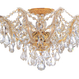 Crystorama Maria Theresa 5 Light Hand Cut Crystal Gold Semi Flush Mount