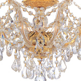 Crystorama Maria Theresa 5 Light Hand Cut Crystal Gold Semi Flush Mount