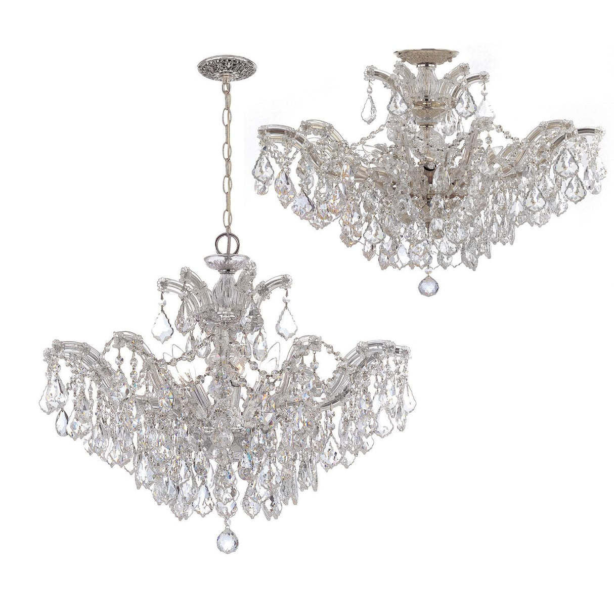 Crystorama Maria Theresa 6 Light Swarovski Strass Crystal Polished Chrome Semi Flush Mount