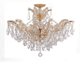 Crystorama Maria Theresa 6 Light Hand Cut Crystal Gold Semi Flush Mount