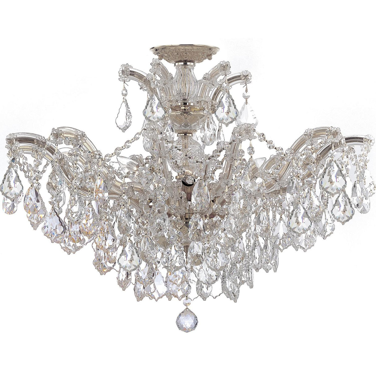 Crystorama Maria Theresa 6 Light Hand Cut Crystal Gold Semi Flush Mount