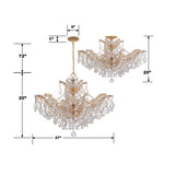Crystorama Maria Theresa 6 Light Swarovski Strass Crystal Gold Semi Flush Mount