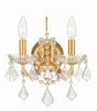 Crystorama Filmore 2 Light Hand Cut Crystal Antique Gold Sconce