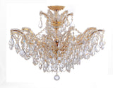Crystorama Maria Theresa 6 Light Spectra Crystal Gold Semi Flush Mount