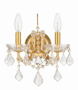 Crystorama Filmore 2 Light Swarovski Strass Crystal Antique Gold Sconce