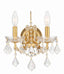 Crystorama Filmore 2 Light Spectra Crystal Antique Gold Sconce