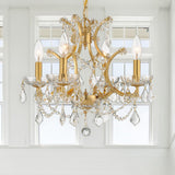 Crystorama Filmore 4 Light Hand Cut Crystal Antique Gold Mini Chandelier