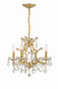 Crystorama Filmore 4 Light Swarovski Strass Crystal Antique Gold Mini Chandelier