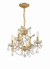 Crystorama Filmore 4 Light Spectra Crystal Antique Gold Mini Chandelier
