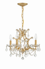 Crystorama Filmore 4 Light Spectra Crystal Antique Gold Mini Chandelier