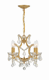 Crystorama Filmore 4 Light Spectra Crystal Antique Gold Mini Chandelier