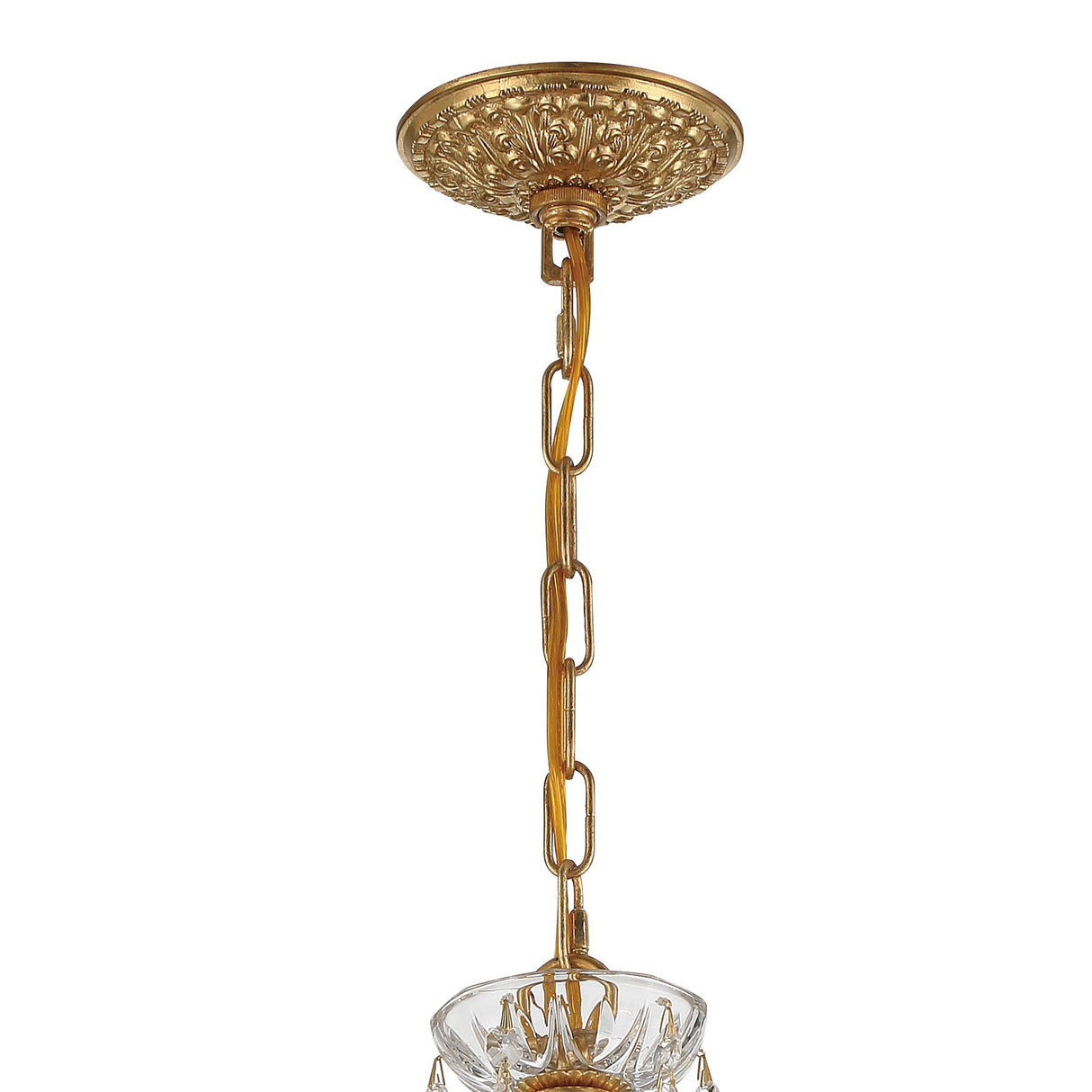 Crystorama Filmore 4 Light Spectra Crystal Antique Gold Mini Chandelier