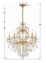 Crystorama Filmore 6 Light Hand Cut Crystal Antique Gold Chandelier
