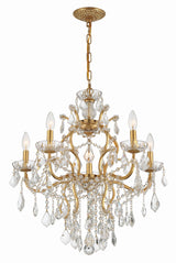 Crystorama Filmore 6 Light Hand Cut Crystal Antique Gold Chandelier