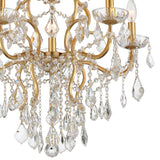 Crystorama Filmore 6 Light Hand Cut Crystal Antique Gold Chandelier