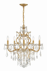 Crystorama Filmore 6 Light Swarovski Strass Crystal Antique Gold Chandelier