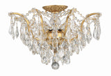 Crystorama Filmore 5 Light Hand Cut Crystal Antique Gold Flush Mount