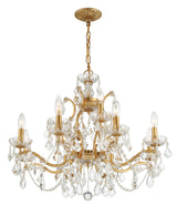Crystorama Filmore 12 Light Spectra Crystal Antique Gold Chandelier