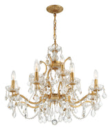 Crystorama Filmore 12 Light Swarovski Strass Crystal Antique Gold Chandelier