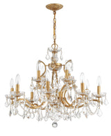 Crystorama Filmore 12 Light Swarovski Strass Crystal Antique Gold Chandelier