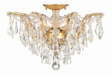 Crystorama Filmore 5 Light Swarovski Strass Crystal Antique Gold Flush Mount