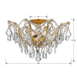 Crystorama Filmore 5 Light Spectra Crystal Antique Gold Flush Mount