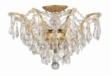Crystorama Filmore 5 Light Spectra Crystal Antique Gold Flush Mount